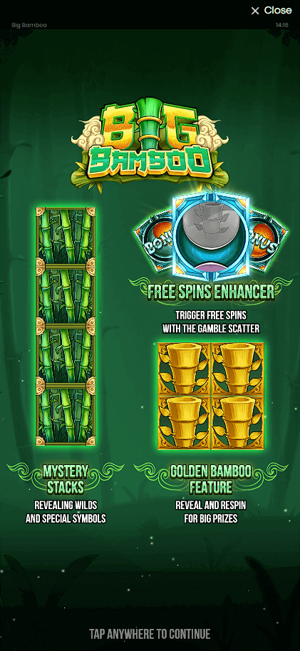 Функция Golden Bamboo в Big Bamboo с мгновенными призами